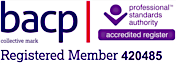 Membership logo for the British Association for Counselling and Psychotherapy. BACP Registered Member 420485.
